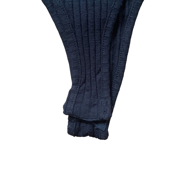 NWOT Revamped Black Ribbed Sleeveless Mock Neck Thong Bodysuit Medium Large - Picture 4 of 5